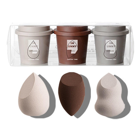 COFFEE TIME MAKEUP BLENDING PUFF 3PCS - IM' UNNY - The Cosmetic Store New Zealand