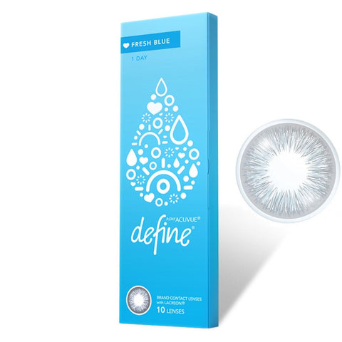 DEFINE 1 DAY CONTACT LENS #FRESH BLUE 10P - ACUVUE - The Cosmetic Store New Zealand
