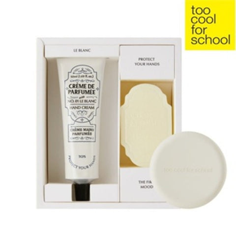 Crème De Parfumee Set (Hand Cream + Hand Soap + Soap Tray) -#01 Le Blanc