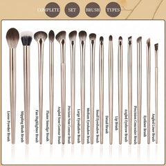 15-piece luxury gold makeup brush set with professional face and eye cosmetic brushes-THE COSMETIC STORE NZ