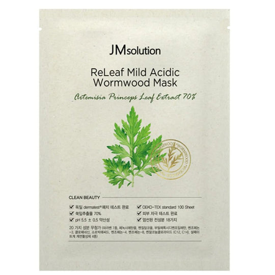 JM Solution Releaf Mild Acidic Wormwood Mask Sheet-  1 Sheet