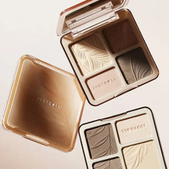 Makeup palette with 'Judydoll' branding -Judydoll 2 in 1 palette 05 feather glow matte lavender highlighter and nose contour arm swatches-THE COSMETIC STORE NZ.