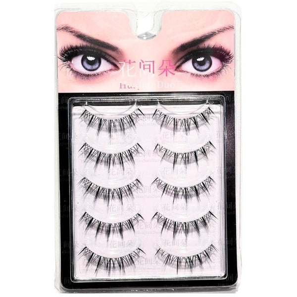 HuaJianDuo Transparent Band False Eyelashes – Little Devil Thai Makeup Style | Full Strip Lash [ Buy 1 Get 1 Free]