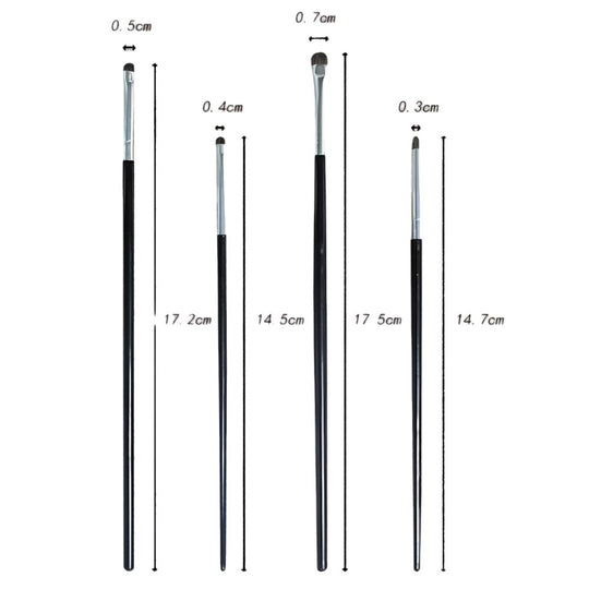 4-Piece Pony Hair Precision Eyeshadow Brush Set