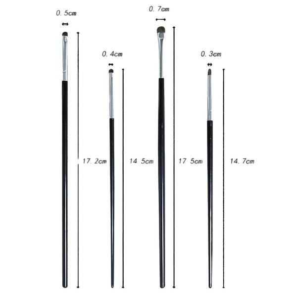 4-Piece Pony Hair Precision Eyeshadow Brush Set
