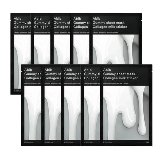 Gummy Sheet Mask Collagen Milk Sticker Set 10 Masks