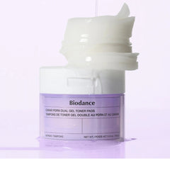 Biodance Caviar PDRN Dual Gel Toner Pads flatlay with anti aging skincare ingredients