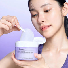 Biodance Caviar PDRN toner pads open jar showing moist dual gel sheets stacked inside