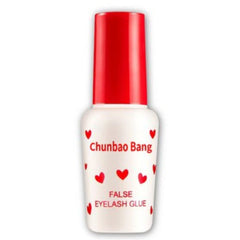 False eyelash glue bottle with red cap and heart designs-Chunbao Bang False Eyelash Glue 12ml-THE COSMETIC STORE NZ