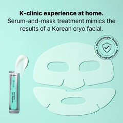 Serum and face mask treatment with text -Dr. Jart Cryo Rubber™ Soothing Face Mask with Allantoin | THE COSMETIC STORE 