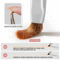 DUAL-ENDED CONCEALER BRUSH T301-Under Eye & Nasolabial Fold Coverage Brush for Dark Circles & Fine Line Concealing-THE COSMETIC STORE NZ