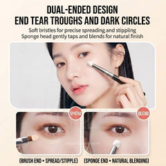 DUAL-ENDED CONCEALER BRUSH T301-Under Eye & Nasolabial Fold Coverage Brush for Dark Circles & Fine Line Concealing-THE COSMETIC STORE NZ