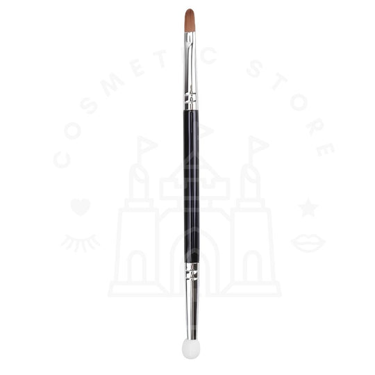 Dual-Ended Concealer Brush T301 – Under Eye & Nasolabial Fold Coverage Brush for Dark Circles & Fine Line Concealing (Black)
