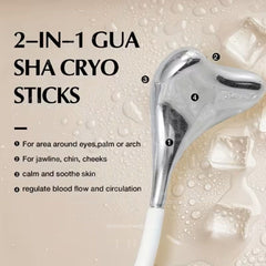 FACIAL ICE ROLLER MASSAGER TOOL 101g-Fish Tail Ice Spoon, Ice Hammer &Ice Ball for Skin Lifting, Depuffing &Cooling Therapy (White Handle)-THE COSMETIC STORE NZ