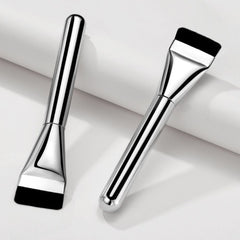Two metallic face masks brushes- Soft Synthetic Foundation Brush Straight Edge Design