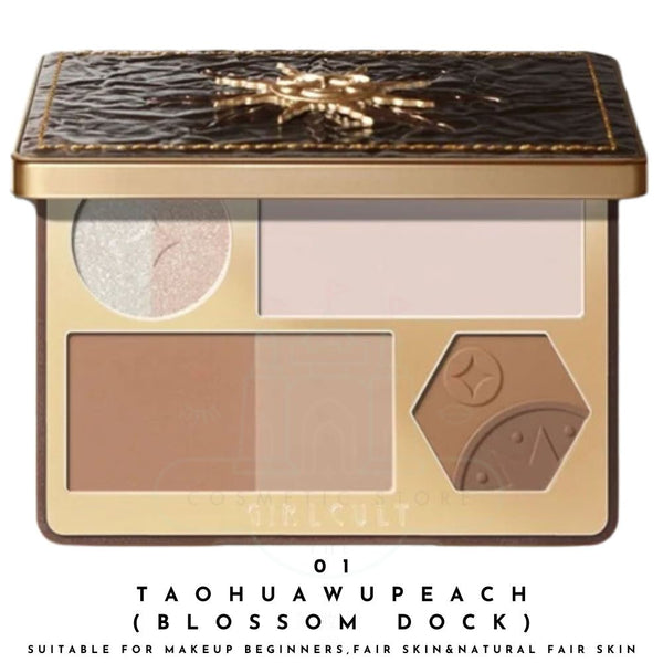 Gold Rush Series – Facial Makeup Palette #01 Taohuawu | Blush, Highlight & Contour 15g