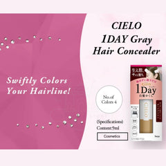 CIELO 1-Day Gray Hair Concealer Hair Color Comb -Light Brown 9ml