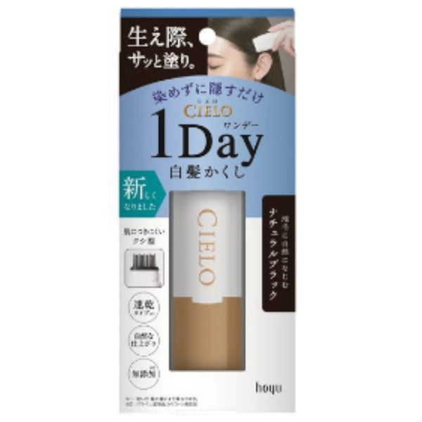 CIELO 1-Day Gray Hair Concealer Hair Color Comb -Natural Black 9ml
