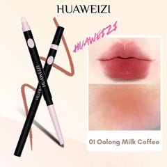 HUAWEIZI lip liner with a close-up of lips wearing the color '01 Oolong Milk Coffee'.