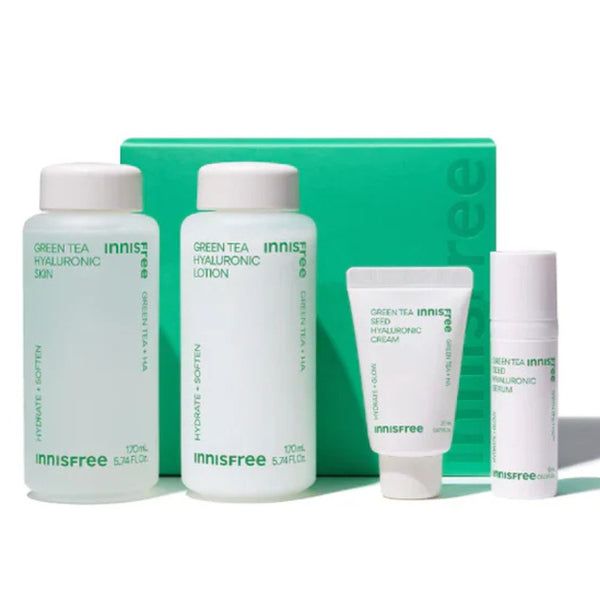 Green Tea Hyaluronic Skin Care Set 390ml (170ml+170ml+25ml+25ml)