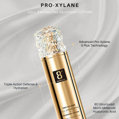Jema Rose Pro-Xylane Lotion 120ml hydrating lotion- 'Pro-Xylane' with text about its features on a gray background