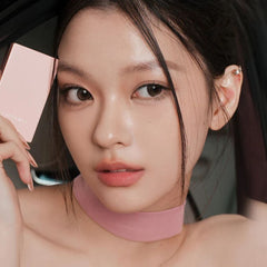 Woman holding a pink makeup product -JUDYDOLL Mini Makeup Palette 10g- 05 Sleepless Box (with Liquid Lipstick) [Compact Eyeshadow Contour Palette]-THE COSMETIC STORE NZ