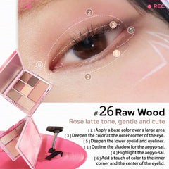 JUDYDOLL Play Color ALL-IN-ONE Eyeshadow Palette 8.5g -26 Raw Wood- Rose latte Tone -THE COSMETIC STORE NZ