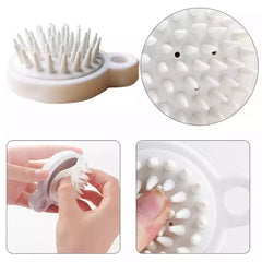 White grooming tool with close-up details -Soft silicone scalp massage brush for shampooing-THE COSMETIC STORE NZ