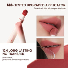 Lipstick applicator with text highlighting features - JUDYDOLL Cushion Matte Lock Lip Cream - N24 Rebound Red [With subtle Simmer]-THE COSMETIC STORE NZ