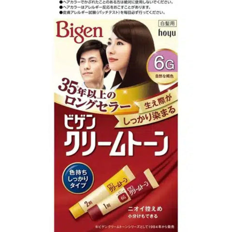 Bigen Cream Tone Grey Hair Dye -#6G Natural Brown