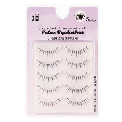 Xixi Little Devil False Eyelashes 5 Pair - #Transparent stalk