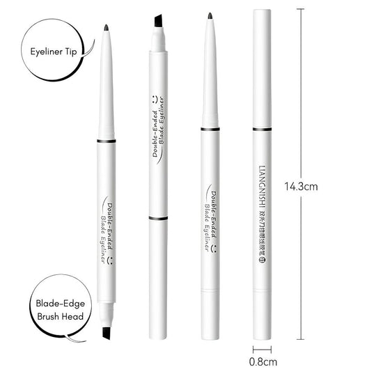 Lingnishi Double-Ended Eyeliner [Blade-Edge Brush Head ] -Black