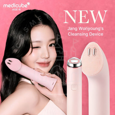 MEDICUBE AGE-R Booster Facial Cleansing Device Pink with Mini Plus device and facial cleansing head attachment-THE COSMETIC STORE NZ
