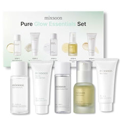 MIXSOON Pure Glow Essentials Set (Bean Cream 15ml + Bean Cleansing Oil 20ml + Bean Essence 20ml + Centella Cleansing Foam 20ml + Centella Toner 30ml)-THE COSMETIC STORE NZ