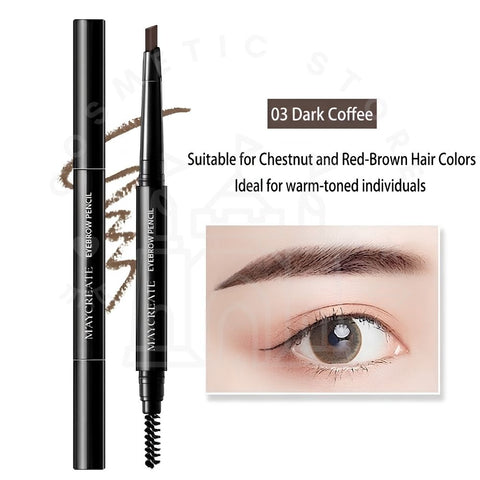 M'AYCREATE AUTOMATIC DOUBLE EYEBROW PENCIL- 03 DARK COFFEE-THE COSMETIC STORE Z