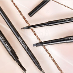 M'AYCREATE AUTOMATIC DOUBLE EYEBROW PENCIL- 05 COFFEE-Waterproof Dual-End Brow Pencil-THE COSMETIC STORE NZ