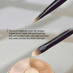Makeup brushes with text describing their features-Makeup Concealer Brush Set 227 – 3pcs Set-THE COSMETIC STORE NZ
