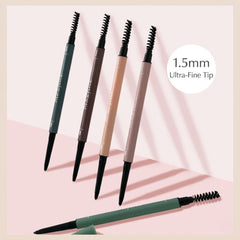 Set of four eyebrow pencils with ultra-fine tips-Ultra fine brown eyebrow pencil close up-THE COSMETIC STORE NZ