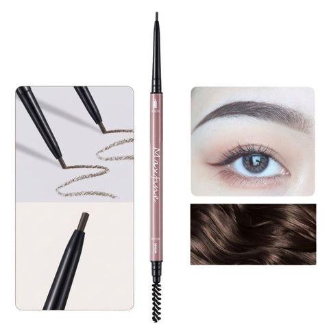 Max Factor brow pencil with application examples - Maxfine Morandi Eyebrow Pencil 03 Dark Brown-THE COSMETIC STORE NZ