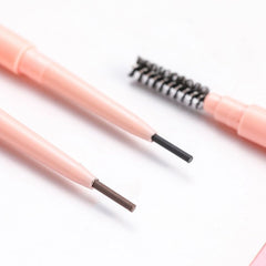 Mishiti Ultra-Fine Waterproof Eyebrow Pencil-Two makeup brushes with pink handles and black bristles -THE COSMETIC STORE NZ