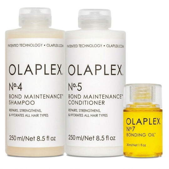 OLAPLEX Ultimate Bond Repair Trio | No.4 Shampoo + No.5 Conditioner + No.7 Bonding Oil Bundle