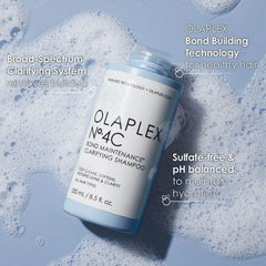 Olaplex shampoo bottle with product details-Olaplex No.4C Bond Maintenance Clarifying Shampoo 250ml-THE COSMETIC STORE NZ.