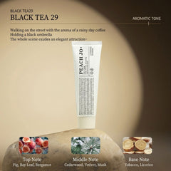 Tube of Peach & Co. product with Black Tea 29 description and notes on notes.