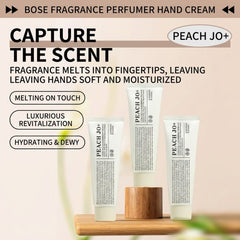 Bose Peach JO+ fragrance perfumer hand cream with packaging 