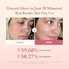 Applying collagen mask to improve elasticity and achieve glowing skin