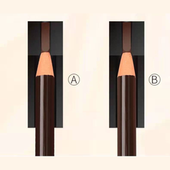 Two pencil leads labeled A and B on a beige background