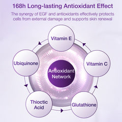 Diagram of an antioxidant network with vitamins and antioxidants numbuzin No9 NAD Bio Lifting Essence anti aging serum Korea-NadBio skincare essence bottle |THE COSMETIC STORE NZ
