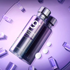 Purple skincare bottle with '9+' branding numbuzin No9 NAD Bio Lifting Essence anti aging serum Korea-NadBio skincare essence bottle |THE COSMETIC STORE NZ
