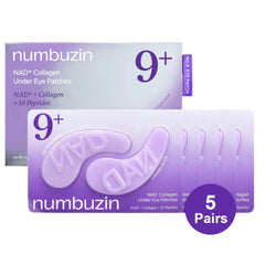 Numbuzin NAD+ Collagen Under Eye Patches packaging Numbuzin NAD+ Collagen Under Eye Patches packaging with 5 pair patches in front-numbuzin No9 collagen eye patch under eye mask Korea