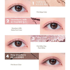 rom&nd pink matte eyeshadow close-up – milk series quad at THE COSMETIC STORE NZ